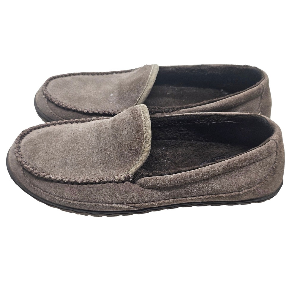 LL Bean Mens‎ Wicked Good Suede Moccasin Slippers Brown 301052 Size 10 Medium